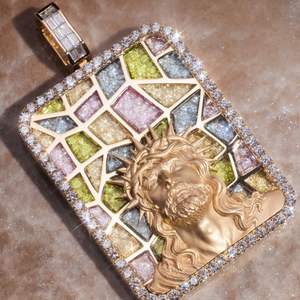 Pendentif photo personnalisé Hip Hop en argent sterling 925 plaqué rhodium, serti de moissanite couleur D VVS, style luxe et tendance - Product Image 1