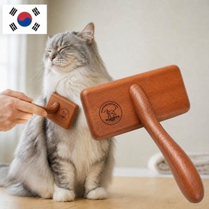 Brosse démêlante en bois pour animaux de compagnie, outil écologique pour le démêlage et l'élimination des poils, soin du pelage. - Product Image 1