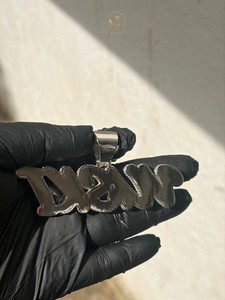 Custom Name <b>Pendant</b> Iced Out Script Letters VVS Moissanite 925 Sterling Silver Diamond Hip Hop Jewelry Necklace For <b>Men</b> - Product Image 2