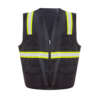 Veste de travail décontractée haute visibilité respirante personnalisée avec poches, logo et couleur personnalisés, gilet de sécurité réfléchissant imprimé - Product Image 6