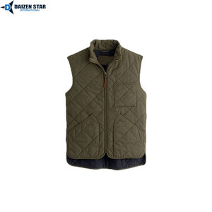 Gilet matelassé en laine pour homme, style streetwear, col montant, fermeture éclair, motif uni, écologique, coupe-vent, anti-UV 100% - Product Image 2