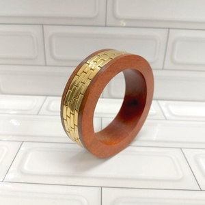 Custom Logo Wooden Brass <b>Bangle</b> <b>Bracelet</b> Handmade Fashion Jewelry Manufacturer - Product Image 2