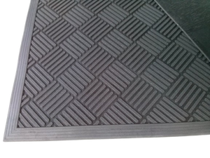Heavy-Duty <b>Rubber</b> Scraper Doormat Criss-Cross Basketweave Anti-Slip <b>Outdoor</b> Entrance <b>Mat</b> - Product Image 2
