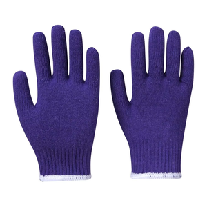 Gants en coton violet, longueur poignet, style uni, pour garder au chaud, usage quotidien, hiver, gants de protection en coton naturel, doux et réutilisables - Product Image 1