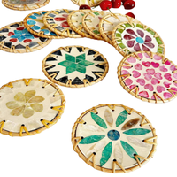 Ensemble d'assiettes en osier faites à la main au Vietnam, tapis de table en bambou naturel tressé, décoration de table pour la maison
