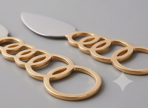 Elegant Stainless Steel <b>Cheese</b> <b>Knife</b> <b>Set</b> With Gold Ring Handle Modern Kitchen Utensils For Serving <b>Cheese</b> And Dining Use - Product Image 2