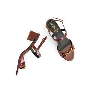 Formal Maroon Heeled <b>Sandal</b> FR5444 - Product Image 1