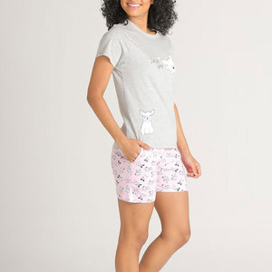 ชุดเซ็ตขาสั้นผู้หญิงสำหรับฤดูร้อน น้ำหนักเบา เป็นมิตรกับสิ่งแวดล้อม ผลิตจากผ้าฝ้ายถักเนื้อแน่น ใส่สบาย ไซส์ใหญ่ - Product Image 3