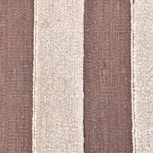 Alfombra DECORDEC Personalizada de Lana Texturizada Marrón Chocolate y Marfil, Antideslizante, Ecológica, con Rayas Horizontales, para Hotel, Villa, Sala de Estar - Product Image 3