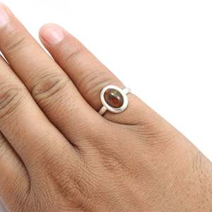 Artisan Bohemian <b>Ring</b> Jewelry Comes With Oval Cut Black <b>Opal</b> Gemstone Crafted From 925 Solid Silver Beautiful Sister Band - Product Image 3