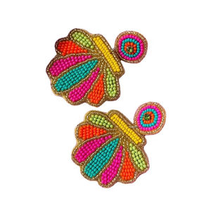 Boucles d'oreilles pendantes Saint-Patrick en perles brodées, haute couture, multicolores, pour femmes, vente en gros - Product Image 6