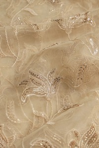 Tela de Red con Lentejuelas y Bordado de Perlas, Material de Encaje de Gasa de Doble Capa de Lujo para Vestidos de Novia y Ropa de Noche - Product Image 2