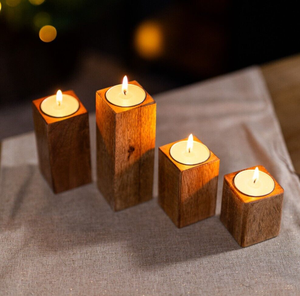 Support à bougie en bois de qualité supérieure, accessoires décoratifs, porte-bougie en bois de qualité coûteuse - Product Image 4