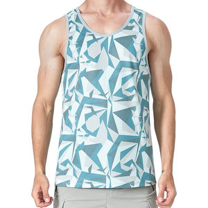 Custom Sublimation Designs Men Tank Tops Spandex/Polyester Plus Size Embroidery Quick Dry Breathable Professional <b>Running</b> Gym - Product Image 1