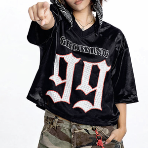 Camiseta Deportiva de Fútbol Americano para Mujer, Estilo Oversize, Cuello en V, Personalizable con Número, Fabricación al por Mayor OEM - Product Image 6