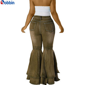 Vaqueros casuales de mujer, transpirables, de moda urbana, nuevos, de primavera, de cintura alta, acampanados, de pierna ancha - Product Image 5