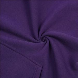 Ensemble de survêtement unisexe violet à capuche 100 % coton 2-en-1 coupe-vent léger décontracté à manches longues avec pantalon à cordon et sweat-shirt - Product Image 6