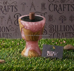 Brûleur d'encens en résine et bois coloré sur mesure de style moyen-oriental Mabkhara Oud Frankincense Holder - Product Image 4