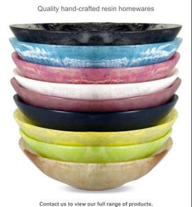 Tazón de Resina Hecho a Mano, Apto para Alimentos, con Patrón de Mármol y Diseño de Remolino Acuático, para Contener Ensaladas, Mermeladas y Helados - Product Image 3