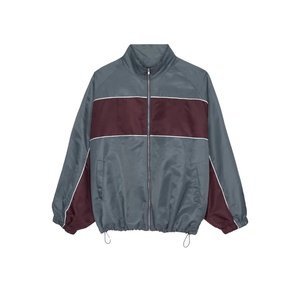 High Quality Nylon Color Block Windbreaker Jacket Contrast Piping Oversized Waterproof Sports Jacket For Women - Product Image 1