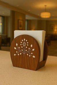 Caja de pañuelos de madera maciza rústica – Porta servilletas de madera duradero para hotel, restaurante y hogar - Product Image 3