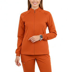 Chaqueta de Enfermería Personalizable OEM, Ajuste Entallado, Elegante, para Spa y Salón, con Cierre Completo, Precio al por Mayor, Diseño Propio - Product Image 1