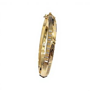 LISAJEWELLERS Bracelet de luxe en or véritable 22 carats pour femme, design italien bicolore, or massif, bracelet classique, finition polie 916 Hall Fine - Product Image 1