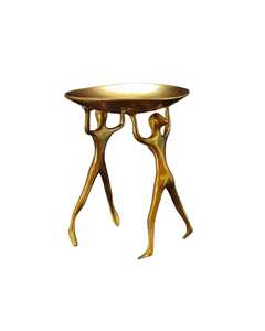 Superbe Support de Bol Figuratif Doré Éthéré en Métal Poli, Design Décoratif Moderne pour Vaisselle - Jaffsexports - Product Image 1