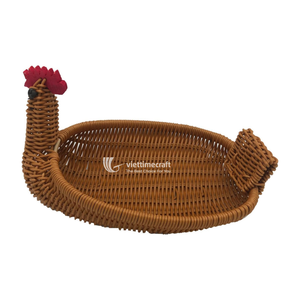 Handmade Chicken-Shaped Rattan Fruit Basket, Artisanal Kitchen Decor & Sustainable Gift Idea - Product Image 2