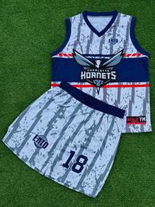 Ensemble <span class=keywords><strong>de</strong></span> maillots <span class=keywords><strong>de</strong></span> <span class=keywords><strong>basket</strong></span>-ball ENTO <span class=keywords><strong>Charlotte</strong></span> <span class=keywords><strong>Hornets</strong></span>, sublimé, blanc, rayé marine, col en V, sans manches, séchage rapide, unisexe, adulte - Product Image 1