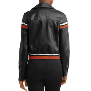 Blouson en cuir unisexe personnalisé style motard, teinture unie, séchage rapide, respirant, écologique, coupe-vent, pour l'extérieur en hiver - Product Image 2