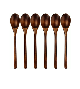 Ensemble de 4 louches de cuisine en bois d'acacia avec logo personnalisé, en bois naturel, lavables au lave-vaisselle - Product Image 6