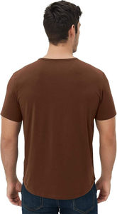 T-shirt homme premium, couleur marron uni, col rond, manches courtes, coupe classique, t-shirt décontracté en jersey, t-shirt uni pour homme - Product Image 2