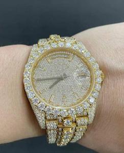 Relojes de Lujo de Diseño con Zafiro Amarillo, Aleación, Movimiento Mecánico Automático, Incrustaciones de Moissanita VVS, Unisex, Venta al Por Mayor - Product Image 1