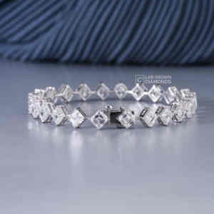 Pulsera de Plata S925 con Diamante Cultivado en Laboratorio de Corte Esmeralda de 13 Quilates de Lujo, Calidad VS EF, Joyería de Cadena con Diamantes Grandes para Mujer - Product Image 4