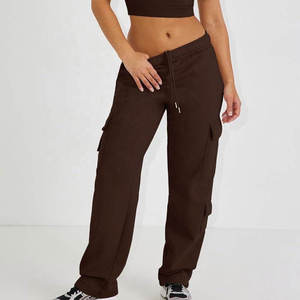 TAYUMA INDUSTRIES Pantalon de jogging décontracté pour femme avec poches cargo, taille mi-haute, cordon de serrage, coupe droite, respirant - Product Image 1