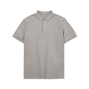 Polo de Verano para Hombre con Logotipo Personalizado OEM, Estilo Simple, Rayas en Contraste, Cuello con Solapa, Teñido, Diseño Liso - Product Image 6