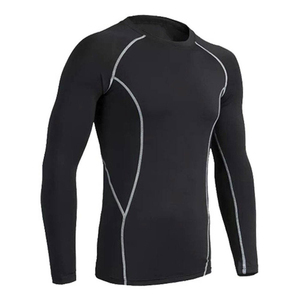 Men's <b>Black</b> Compression Set <b>Long</b> <b>Sleeve</b> Crew Neck Full Length Quick Dry Sporty Fitness Wear - Product Image 5