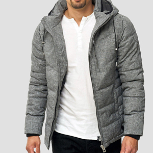 Men’s Winter Warmth Hooded Quilted Puffer Jacket <b>Cloud</b> Layer Puffer Jacket - Product Image 1