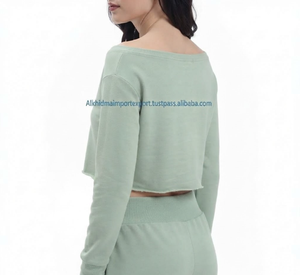 เสื้อครอปผู้หญิงทรงเข้ารูป ผ้าคอตตอนเจอร์ซีย์ แขนสั้น แฟชั่นทันสมัย รับผลิตแบรนด์ส่วนตัว ขายส่งจากโรงงานเสื้อผ้า - Product Image 2
