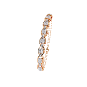 AMBER JEWELS Classic 18k <b>Solid</b> <b>Gold</b> Natural Stone Chain Link Bracelet Unisex Wedding Jewelry IGI Certified Rhodium Plated Claw - Product Image 2