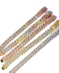 Pulsera de eslabones cubanos de 14 mm con diamantes de imitación estilo hip hop para hombre - Product Image 2