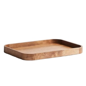 Wholesale Price Premium Wooden Serving <b>Tray</b> With Metal Handles Large Rectangular <b>Kitchen</b> Food Serving Organizer <b>Tray</b> - Product Image 1