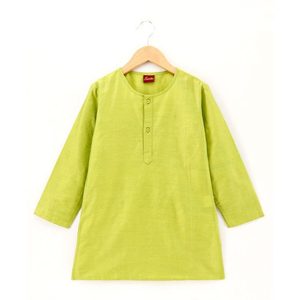 ชุดเสื้อแจ็คเก็ตคุรตะ ปาจามา โพลีเอสเตอร์สีเขียวมะนาวสำหรับเด็กผู้ชายพร้อมเสื้อแจ๊กเก็ตแขนยาวสำหรับผู้ชาย - Product Image 2