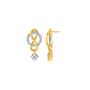 18K Gold Modern <b>Infinity</b> Loop Dangle <b>Earrings</b> Round Lab Grown Diamond Elegant Bridal Fine Jewelry <b>Earrings</b> for Women Gift - Product Image 3