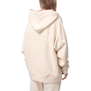 เสื้อฮู้ดดี้วินเทจสีเบจคุณภาพสูง ผ้าเฟรนช์เทอร์รี่ ทรงโอเวอร์ไซส์ สำหรับผู้ชายและผู้หญิง ซิปหนา 440gsm รับสกรีนลายตามสั่ง - Product Image 3