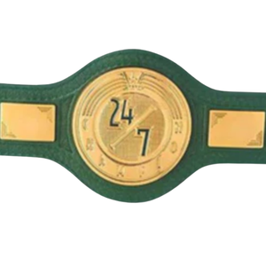 Cinturón de Campeonato WWE 24/7 Personalizable de Alta Calidad Verde y Dorado, Cinturón Deportivo Personalizado, Edición de Coleccionista - Product Image 2