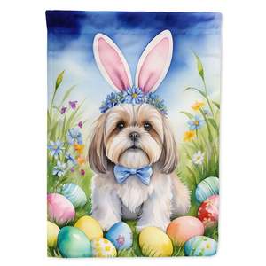 Lhasa Apso Pascua huevo caza decorativo patio bandera Multicolor buzón jardín bandera para Patio ilustraciones para camas de flores - Product Image 1