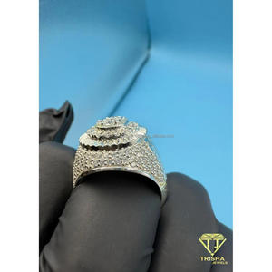 Anillo Redondo de Plata 925 Premium con Diamante Cultivado en Laboratorio, Piedra Central Baguette, Joyería de Lujo para Minoristas - Product Image 5