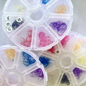 Extensions de cils pré-faits en éventail, en poils synthétiques PBT coréens, naturels et longs, en plateau mixte, courbures CC/DD/M/L, faits à la main, logo personnalisé - Product Image 6